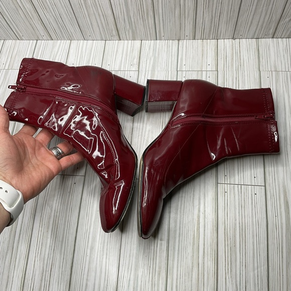 1127-Zara boots Burgundy boots with side zippers - Picture 7 of 9
